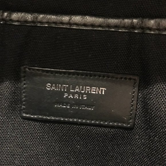 Saint Laurent Canvas Unisex Backpack Bag Black